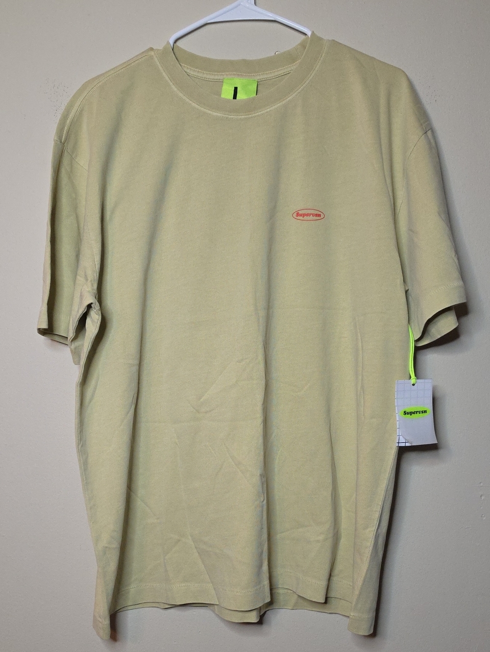 Supervsn Short Sleeve Crew Tee in Pale Olive